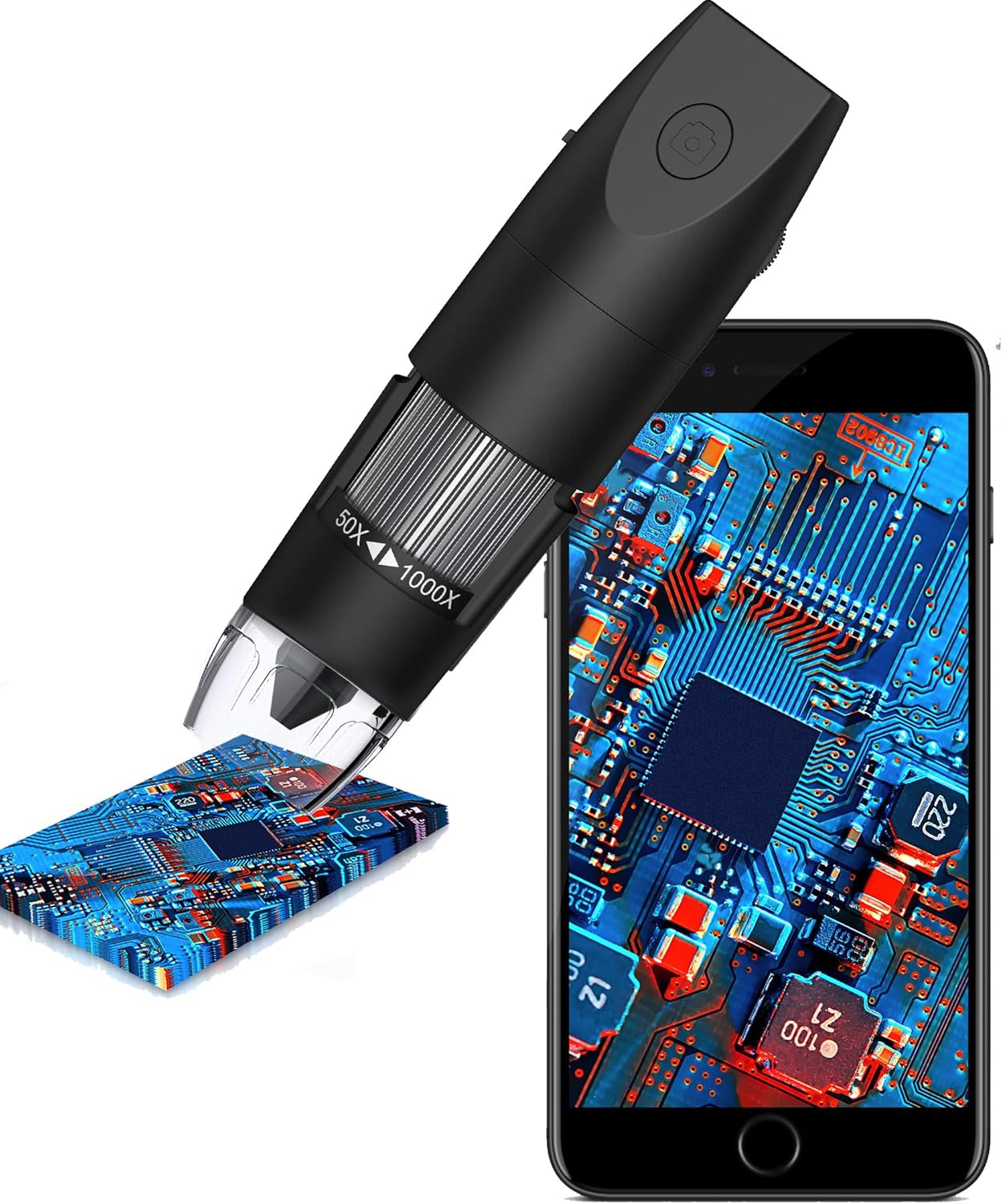 Portable Digital Microscope Wireless Handheld USB Inspection Camera 50x More Magnification Compatible with iOS, Android, MacBook, Windows Computer