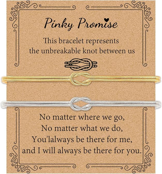 Matching Bracelets for Couples Love Knot Bracelet Pinky Promise Soulmate Relationship Friendship Bracelets Forever Infinity Jewelry Gifts for Women Her Him