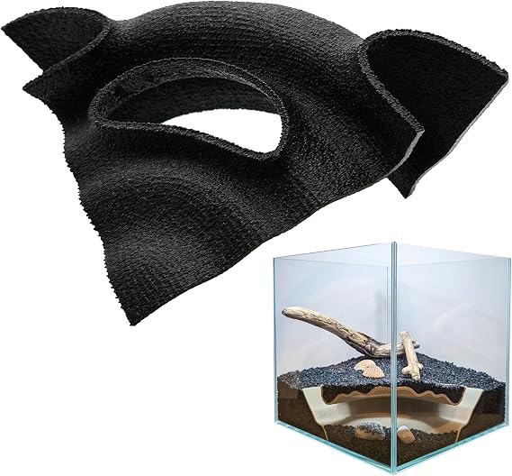 BlubberCove Corner Aquarium Cave Tunnel – Under-Substrate Hideout for Betta, Shrimp, Axolotl, Gecko, Reptiles & Fish | Natural Rock Tank Decor for Nano Tanks, Vivariums & Freshwater Aquascapes