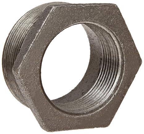Dixon HB2015 Iron 150# Pipe and Welding Fitting, Reducer Hex Bushing, 2" NPT Male x 1-1/2" NPT Female