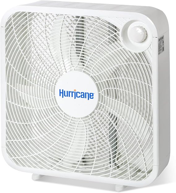 Hurricane Classic Floor Box Fan with 3 Speed Settings, White - 20in