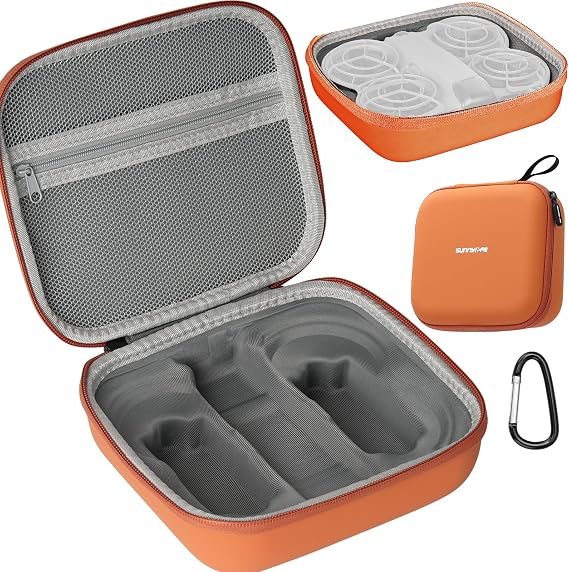 Storage Case Carry Case for DJI NEO 2, Drone PU Protective Bag Storage Bag Drone Accessories for DJI NEO 2 (Drone Case-Orange)