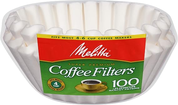Melitta Junior Basket Coffee Filters White 100 Count