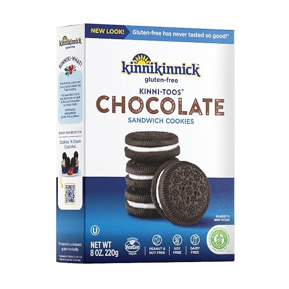 Kinnikinnick Gluten Free KinniTOOS Chocolate Sandwich Cookies, 8 oz