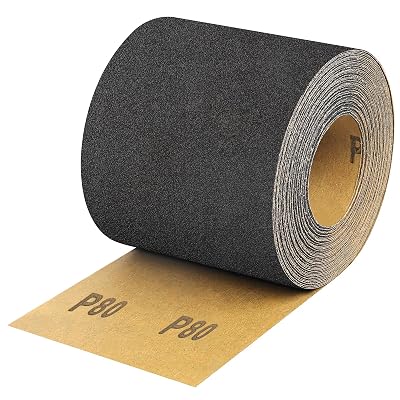 80 Grit Sandpaper Roll, 3-23 Wide 11 Yard Wet Dry Silicon Carbide Longboard Sand Paper for Automotive Metal Wood Sanding&Polishing