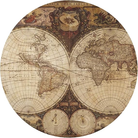 RNK Shops Vintage World Map Round Decal - Large