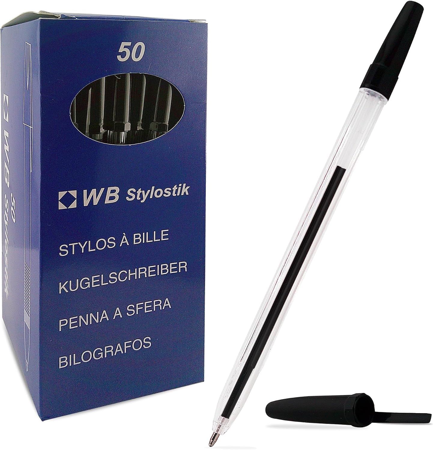 Stylostik Black Pens Pack of 50 Biros