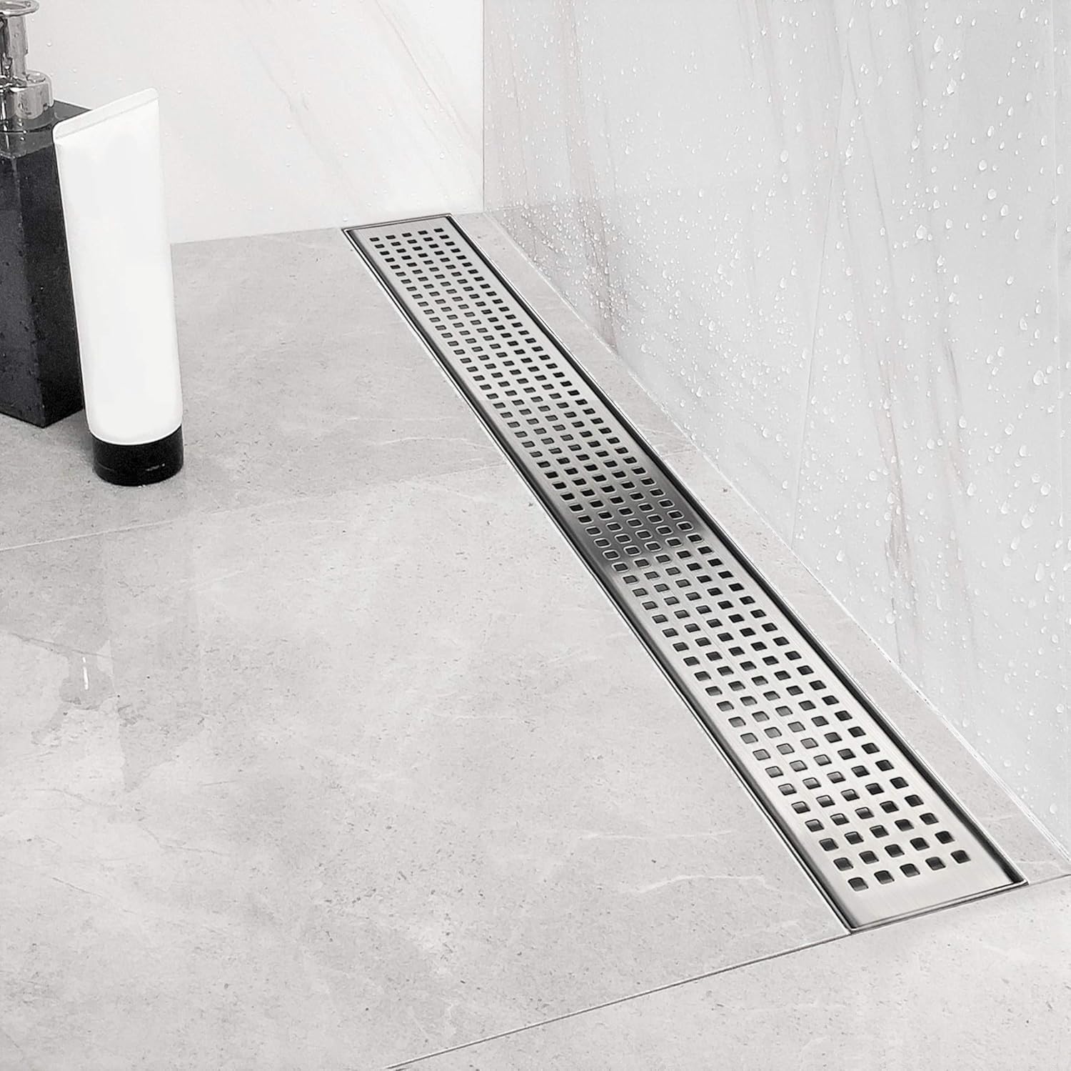 Neodrain 12-Inch Linear Shower Drain with Removable Grate, Professional Brushed 304 Stainless Steel Rectangle Shower Floor Drain Manufacturer, Linear Drain with Hair Strainer