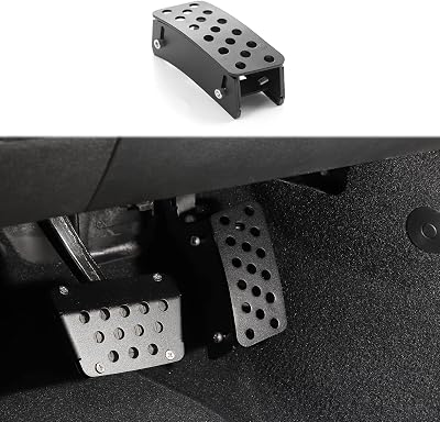 Linskip Gas Pedal Lift Extender Compatible with 2007-2017 Jeep Wrangler JK Accessories, Adjustable Foot Rest Accelerator Pad for Jeep JK AccessoriesBlack