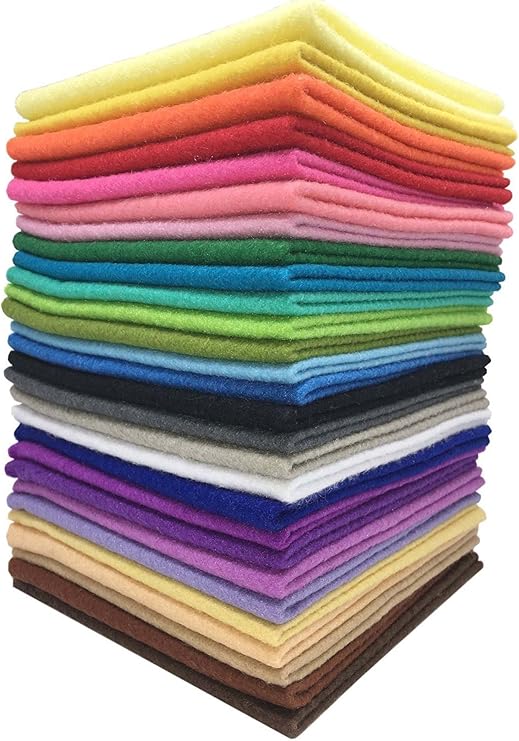 Felt Squares, Misscrafts 28pcs 12" x 12" (30 x 30cm) 1.4mm Thick Soft Felt Fabric Sheet Nonwoven Assorted Colors Patchwork Pack with Thread Bag for DIY Craft Patchwork Sewing