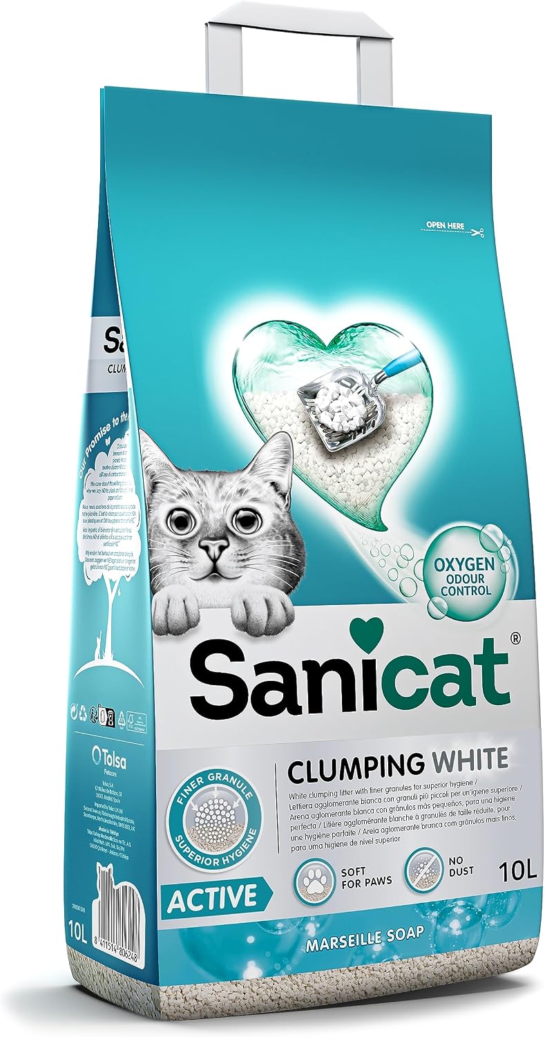 Sanicat Active Marseille Soapy Clumping Cat Litter 10L