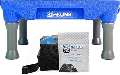 Blue-9 Happy Dog Starter Bundle with KLIMB Dog Training Platform & Traction Mat and Inspire Training Treat Pouch & Training Treats, Blue