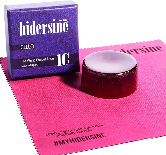 Hidersine 1CM Cello Rosin Light Amber, Medium Grade Rosin for Cello Bow Smooth Grip, Warm Tone, Natural Colophony Bow Rosin for Cello