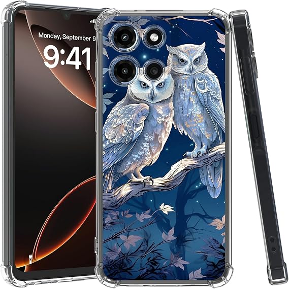 for Motorola Moto G 5G 2025/Moto G Play 5G 2025 6.6" Clear Case,Slim Transparent TPU Anti-Yellowing,Anti-Slip Shockproof Military-Grade Protection Cover,Blue Wls