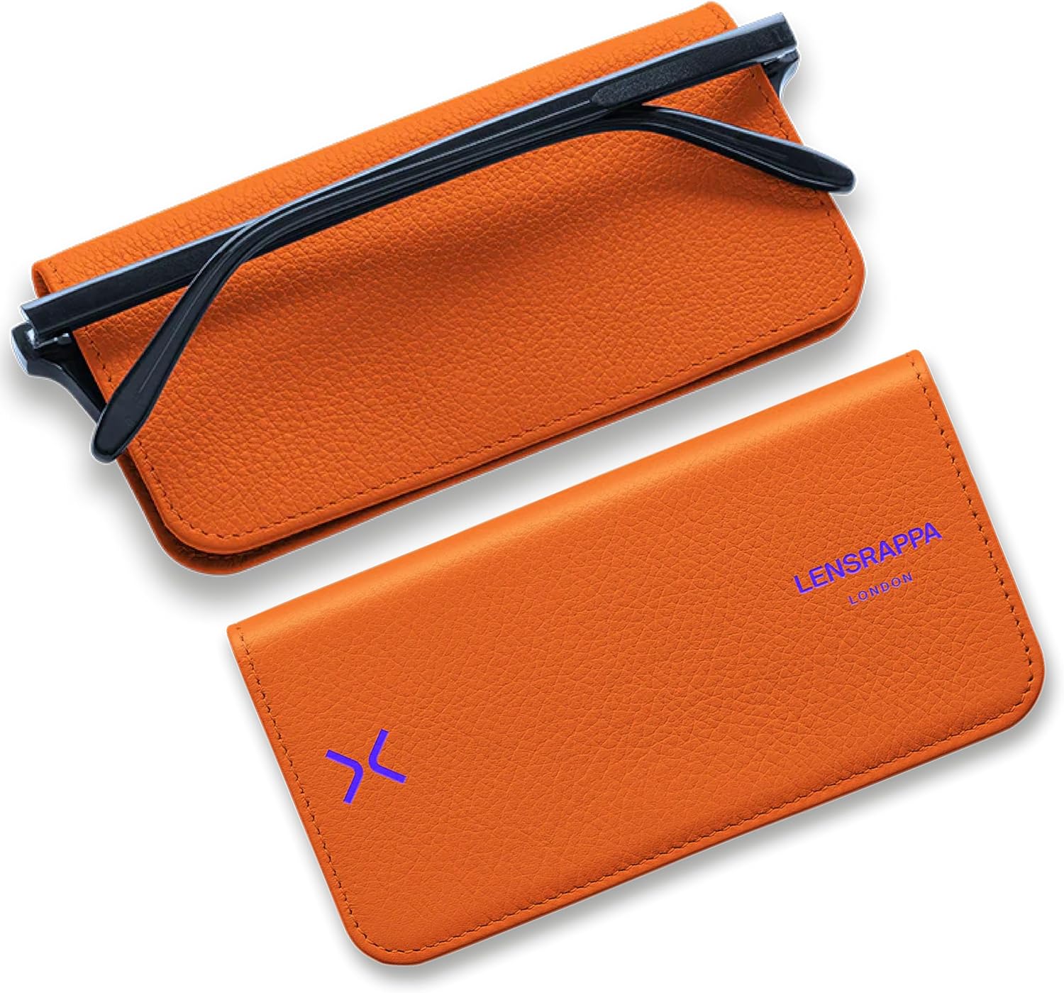 Luxury Slim Leather Glasses Case | Handmade Full-Grain Leather Eyewear Wrap with Magnetic Closure & Gift Box | Ultra-Slim Protective Case in 9 Elegant Colours