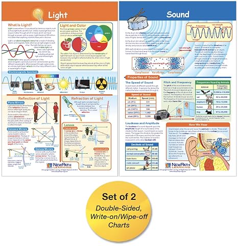 NewPath Learning Light & Sound Bulletin Board Charts, Set/2 - Laminated, Double-Sided, Full-Color, 12" x 18" (94-9005)