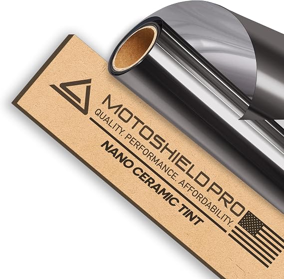 DIY-MotoShield Pro Premium Nano Ceramic Tint (15% VLT) 30” in x 15’ ft Roll | Professional Window Film for Auto, Reduce Infrared Heat & Block UV by 99%