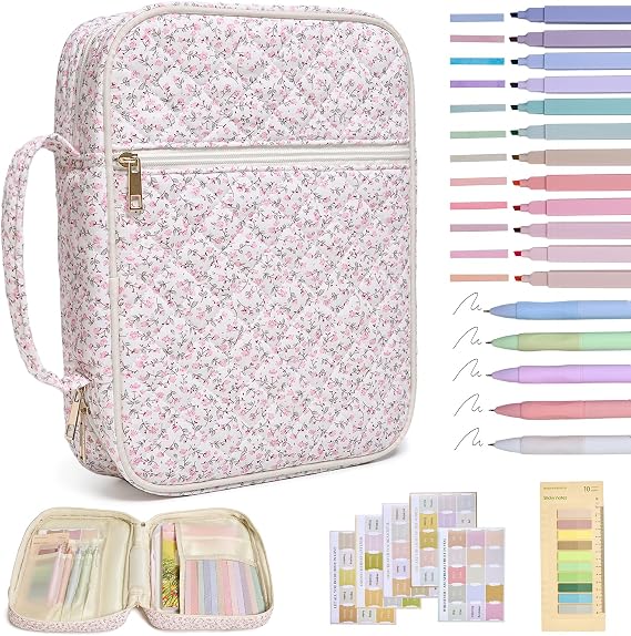 Bible Bag Cover Case for Women Study Supplies Kit Church Book Holder