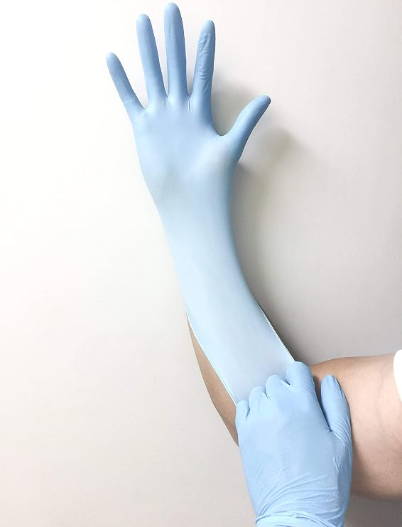 Blue Multi Purpose, Medium Duty Disposable Nitrile Gloves, 9.5" Length, Powder-Free, (100 Count) - Large