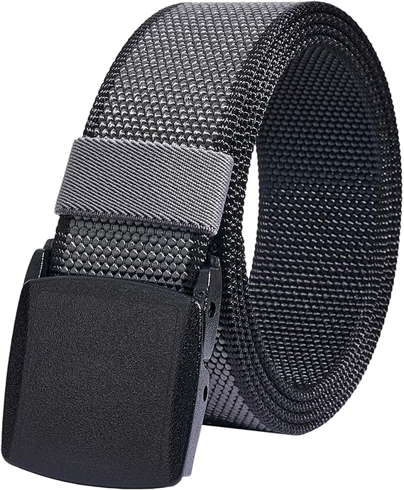LionVII Men Belts Casual YKK,2 Colors in 1 Reversible Plastic Buckle 27-49" | Canvas Web Strap, YKK Buckle, 2-in-1 Reversible. Quick-Dry Breathable No-Hole Trim Fit. 1.5" W, 27-49" Waist belts for men