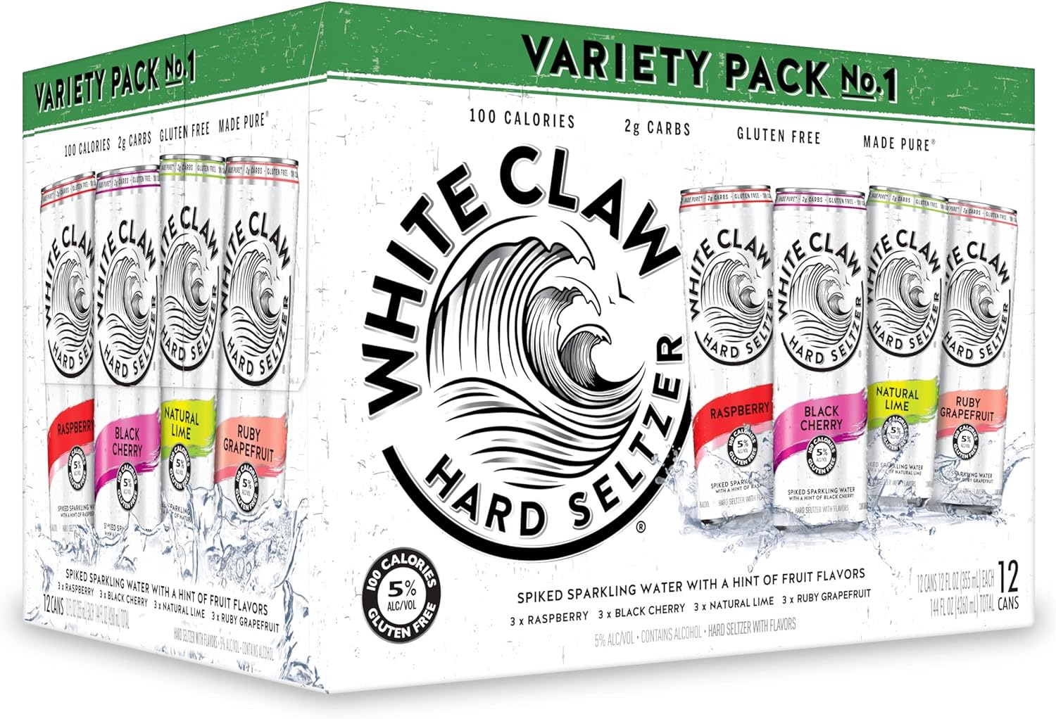 White Claw Variety Pack, 12Oz Pack of 12 5% ABV