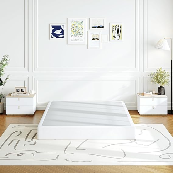 7 Inch Metal Twin XL Box Spring, Basics Mattress Foundation, Heavy Duty Structure with Easy Clean Cover, Easy Assembly