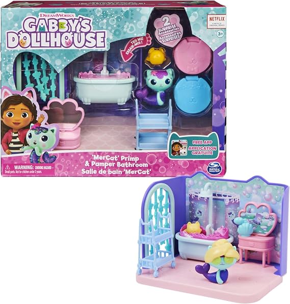Gabby's Dollhouse Deluxe Bathroom with Meerkitten Ages 3+