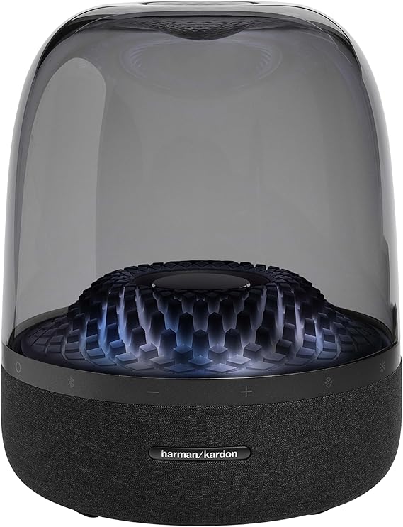 Harman Kardon Aura Bluetooth Box in Black - Portable Bluetooth Speaker with 360 Degree Sound