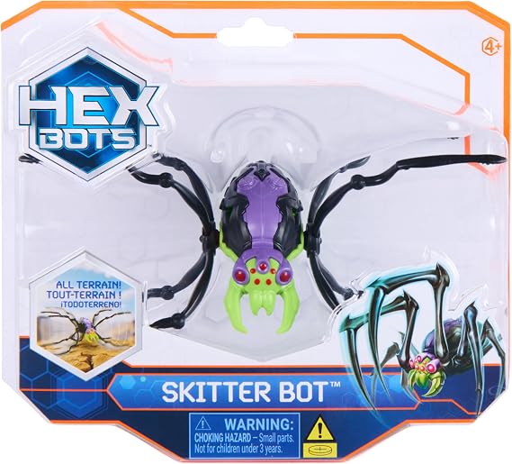 HEX BOTS Skitter Bot Spider, Robotic Kids Toys with Insect-Like Movement for Indoor/Outdoor Play, Robot Toys for Boys & Girls Ages 4 & Up, Green