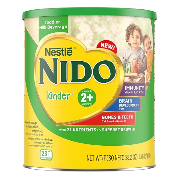 Nestle NIDO Kinder Toddler Milk Beverage Powder Mix, 2 + Years, 23 Servings per Container, 138 Total Servings, 6x800g (4,800g)