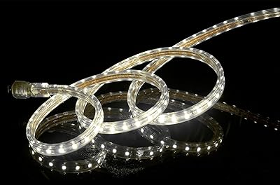 CBConcept UL Listed, 40 Feet, Super Bright 10500 Lumen, 4000K Soft White, Dimmable, 110-120V AC Flexible Flat LED Strip Rope Light, Commercial Grade, Indoor Outdoor use, Ready to Plug n Shine