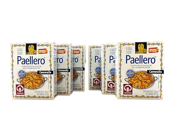 Paellero Carmencita. 6 boxes, 30 envelopes total