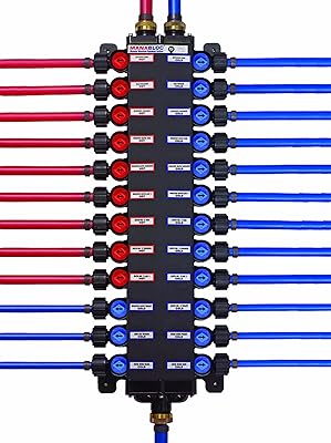 Viega 50142 PureFlow Zero Lead Manabloc Poly Alloy PEX Crimp in 38-Inch and 14 No. of Outlets