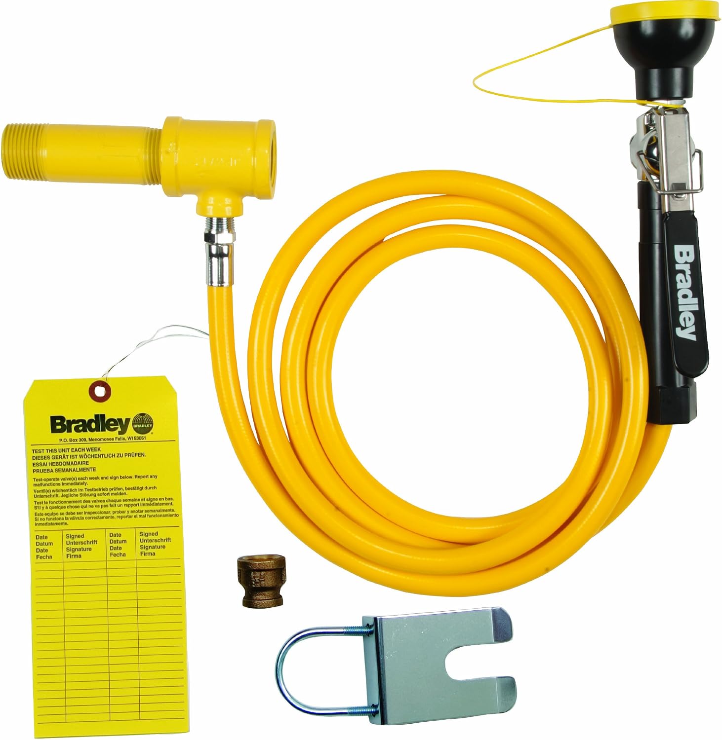 Bradley S19-430SH Drench Shower Hand Held Hose Spray Retrofit Kit, Yellow