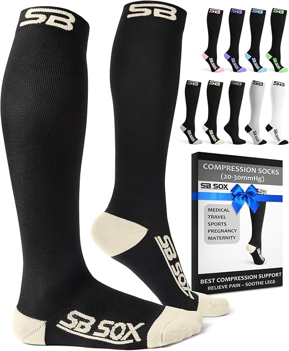 SB SOX Compression Socks for Men & Women (20-30mmHg) | Best Quality Compression Socks for Flying, Medical, Sports, Wide Calf Fit, Pregnancy, and Daily Wear. Trusted since 2016.