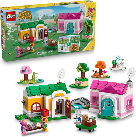 LEGO Animal Crossing Creative Houses: Seasons of Fun Building Toy - Pretend Play Set for Girls & Boys, Ages 7+ Create 2 Houses W/1 Set of Building Blocks for Kids - Gift Idea for Birthdays -77057