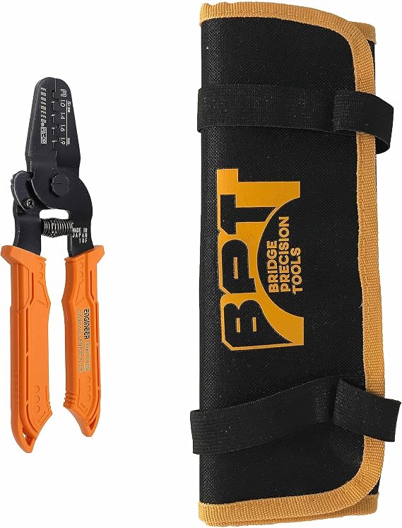 ENGINEER PA-09 Precision Crimping Pliers & BPT-PCH Tool Pouch (Made in Japan)
