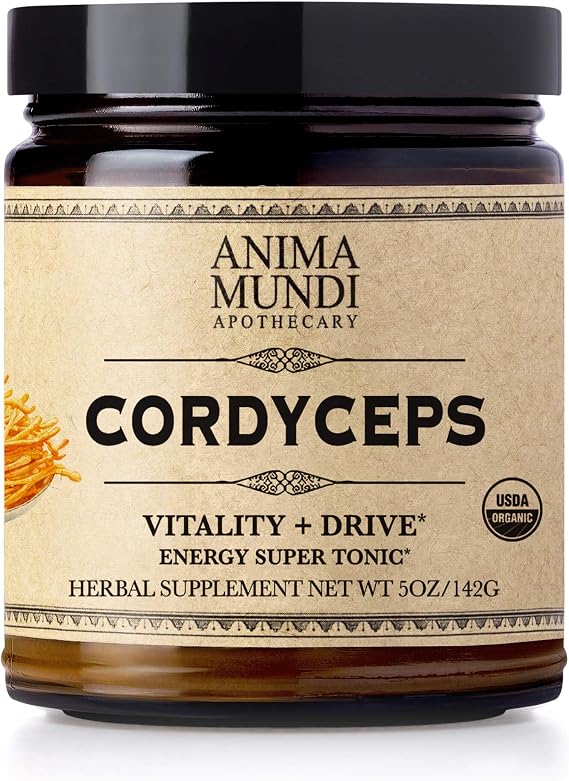 Anima Mundi Apothecary Cordyceps Mushroom Powder - Real Organic Cordyceps Mushroom Powder - Supplement for Liver and Immune Support - Add to Food, Coffee, Tea and More (5oz / 141g)