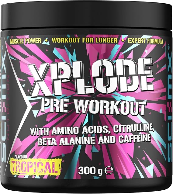 SCI-MX • X-PLODE Pre-Workout 300g • Tropical Flavour • 250mg Caffeine
