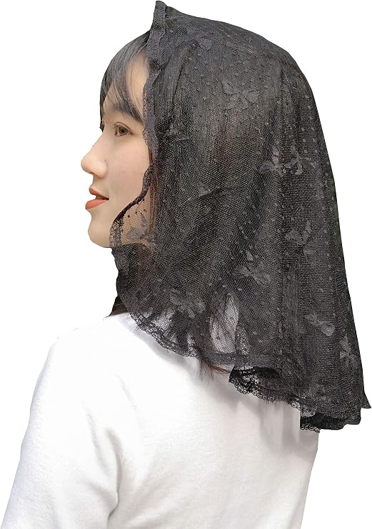 Floral Lace Mantilla veil Head coverings for Church Latin Mass