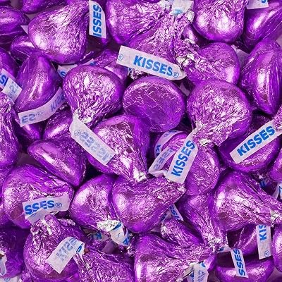 180ct Purple Hersheys Kisses Chocolate Candy with Free Celebrate Exclusive Kiss Stickers