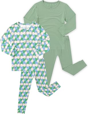 JunNeng Bamboo Viscose Pajamas for Toddler Boys, Baby Kids Soft Stretchy Pajamas Sets Sleeper