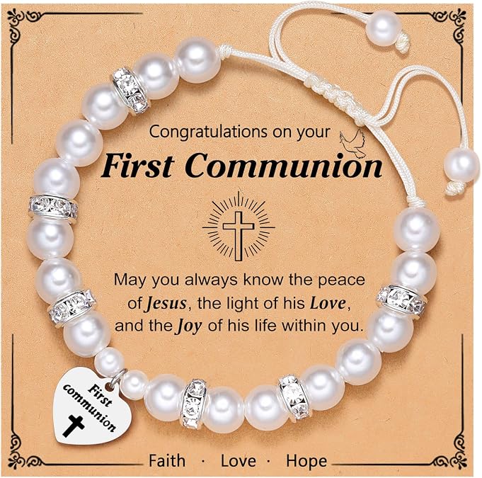 UNGENT THEM First Communion Gifts for Girls Charm Bracelets Handmade Jewelry Gifts