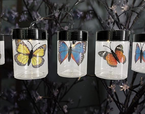 Solar Butterfly Jar String Lights