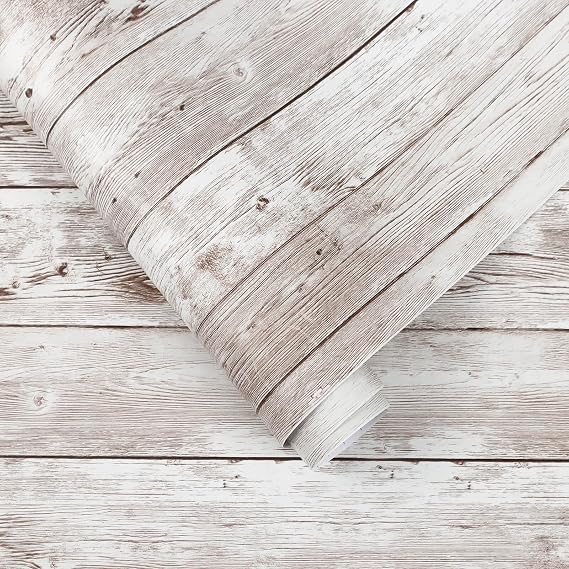 Heroad Contact Paper Peel and Stick Wallpaper Wood Grain Contact Paper for Cabinets Countertop Waterproof Removable Wallpaper Self Adhesive Decorative Shiplap Papel Tapiz para Pared 11.8''x276''