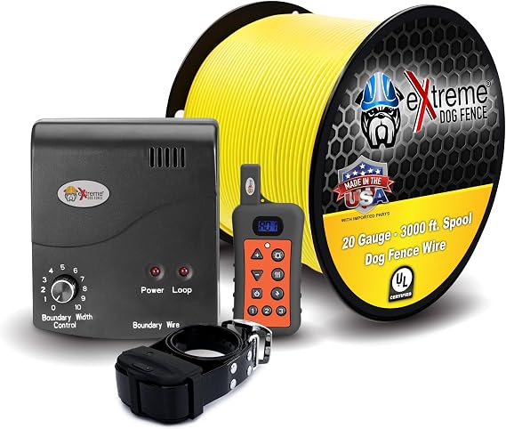 Electric Dog Fence + Remote Trainer 2-in-1, 1 Dog, 500 ft, 20 Ga Wire