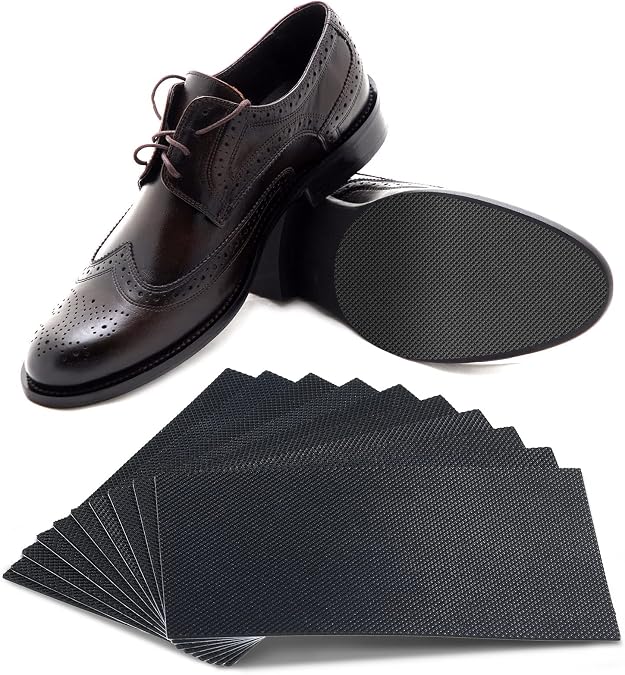 Geyoga 10 Pack Shoe Sole Protector Anti-Slip Shoe Grips on Bottom of Sneakers Non-Slip Adhesive Grip Pads 3.1 x 5.1 Inches for Heels Trainers Treads Boots