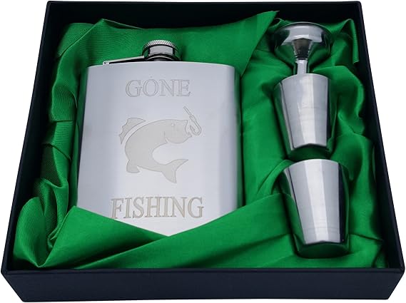 Gone Fishing Flask Gift Set