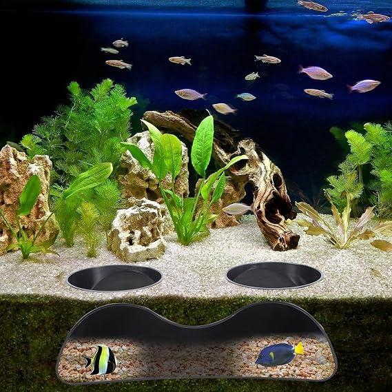 1-Piece Round Aquarium Cave, Double-Hole Fish Tank Cave | Aquarium Ornaments and Fish Tank Decorations, Tunnel Fish Cave for Fish and Shrimp Hides, 18x9x5.6 Dimensions
