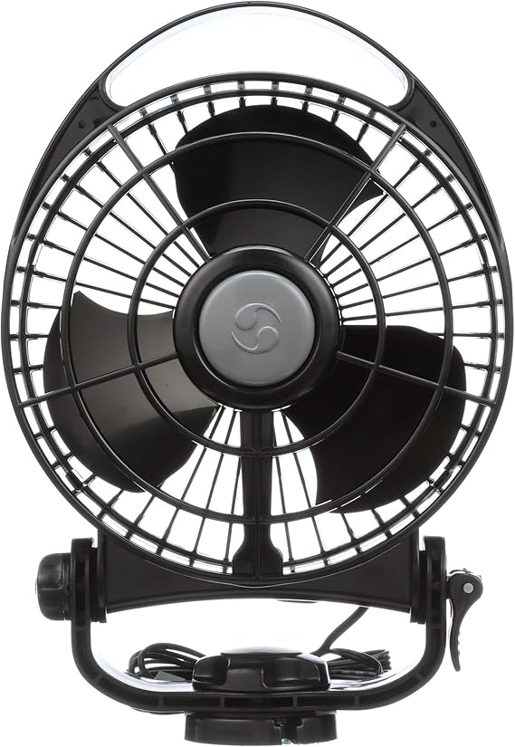 SEEKR BoraTM Fan from by Caframo, Compact Design with Powerful Airflow, Low Power Draw, 5000 Hour Motor Life, Made in Canada, 3 Speed 12V